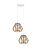 BELIS BERGO Lampa sufitowa żyrandol Biały + Drewno 2 x E27 0007