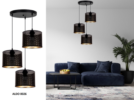 HEXE ALDO Lampa sufitowa żyrandol E27 metal x 60W 0026