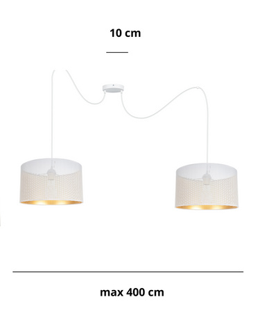 HEXE ALDO Lampa sufitowa żyrandol E27 metal 2 x 60W 0010