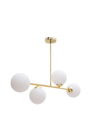 HEXE FIRA GOLD Lampa sufitowa żyrandol E27 metal szkło 4 x 60W 0777