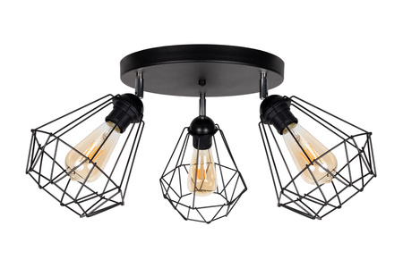 HEXE DIAMENT Lampa sufitowa żyrandol metal 3 x 60W czarny 0059