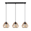 BELIS BERGO Lampa sufitowa żyrandol Czarny + Drewno 3 x E27 0004