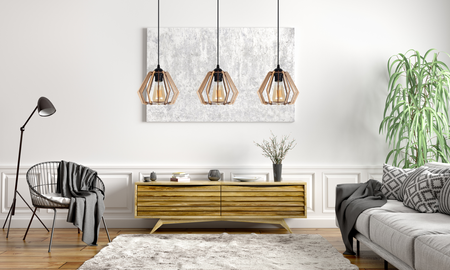 BELIS BERGO Lampa sufitowa żyrandol Czarny + Drewno 3 x E27 0004