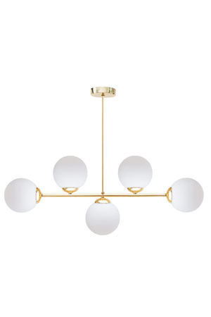 HEXE FIRA GOLD Lampa sufitowa żyrandol E27 metal szkło 5 x 60W 0778