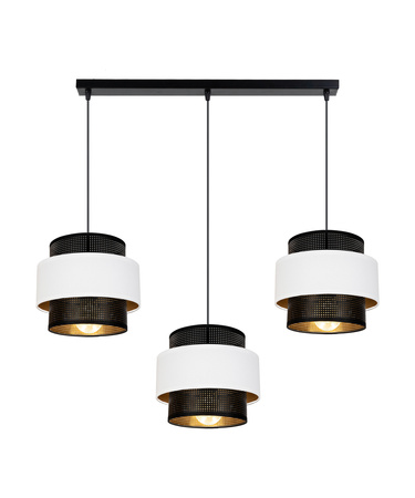 BELIS NESS Lampa sufitowa żyrandol czarny/biały 3 x E27 0897