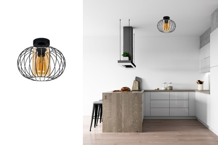 HEXE CORRINI Lampa sufitowa żyrandol E27 metal 1 x 60W czarny miodowy 0213