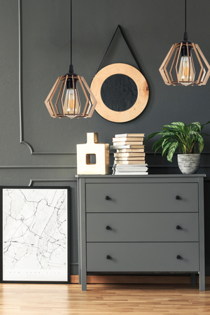 BELIS BERGO Lampa sufitowa żyrandol Czarny + Drewno 1 x E27 0001