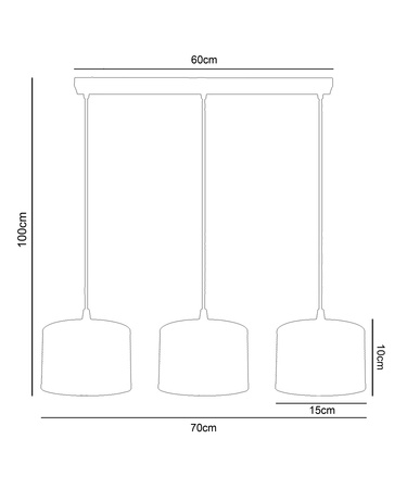 HEXE ALDO Lampa sufitowa żyrandol E27 metal 3 x 60W 0014