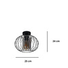 HEXE CORRINI Lampa sufitowa żyrandol E27 metal 1 x 60W czarny 0214