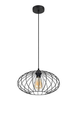 HEXE CORRINI Lampa sufitowa żyrandol E27 metal 1 x 60W czarny bezbarwny 0209