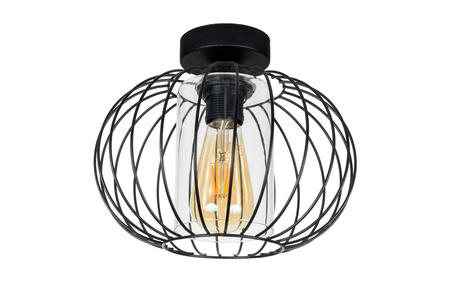 HEXE CORRINI Lampa sufitowa żyrandol E27 metal 1 x 60W czarny bezbarwny 0212