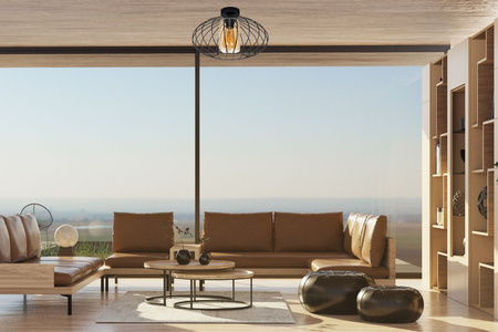 HEXE CORRINI Lampa sufitowa żyrandol E27 metal 1 x 60W czarny miodowy 0207