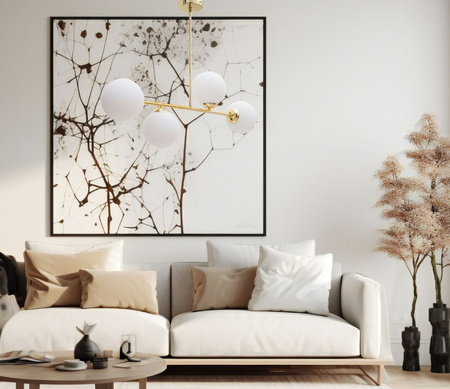 HEXE FIRA GOLD Lampa sufitowa żyrandol E27 metal szkło 4 x 60W 0777