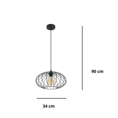 HEXE CORRINI Lampa sufitowa żyrandol E27 metal 1 x 60W czarny bezbarwny 0209