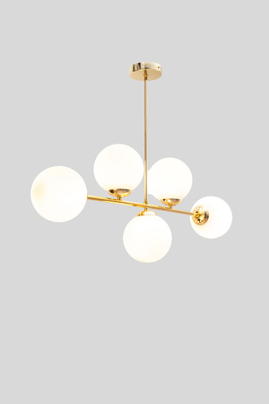 HEXE FIRA GOLD Lampa sufitowa żyrandol E27 metal szkło 5 x 60W 0778
