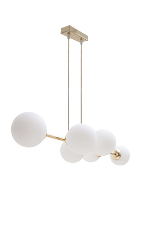 HEXE FIRA GOLD Lampa sufitowa żyrandol E27 metal szkło 6 x 60W 0780