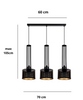 HEXE ELIS Lampa sufitowa żyrandol E27 metal 3 x 60W czarny 0004