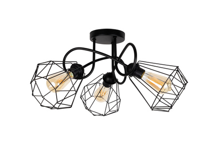 HEXE DIAMENT  Lampa sufitowa żyrandol  metal 3 x 60W czarny 0056