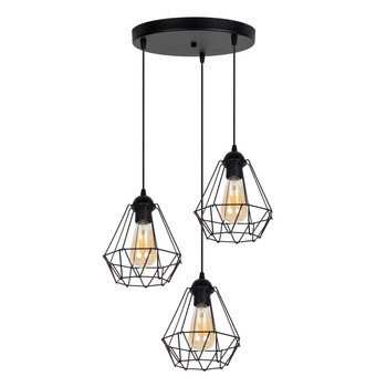 HEXE DIAMENT  Lampa sufitowa żyrandol  metal 3 x 60W czarny 0060