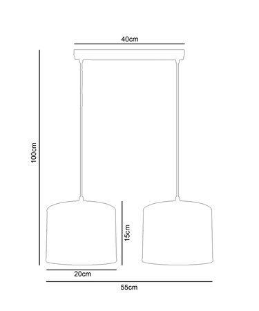 HEXE ALDO Lampa sufitowa żyrandol E27 metal 2 x 60W 0024