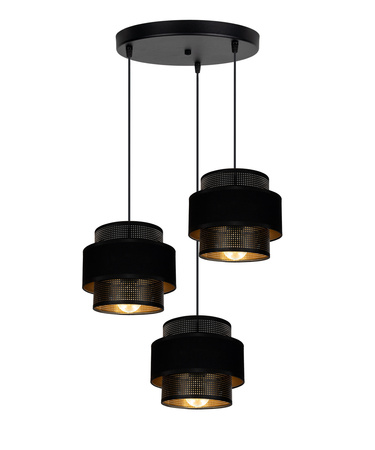 BELIS NESS Lampa sufitowa żyrandol czarny 3 x E27 0985
