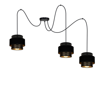 BELIS NESS Lampa sufitowa żyrandol czarny 3 x E27 0987