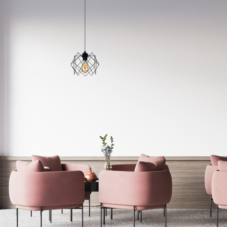 HEXE GALL Lampa sufitowa żyrandol E27 metal 1 x 60W czarny 0322