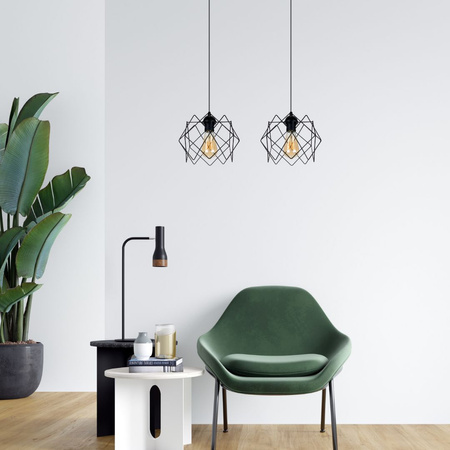 HEXE GALL Lampa sufitowa żyrandol E27 metal 2 x 60W czarny 0323