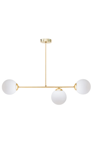 HEXE FIRA GOLD Lampa sufitowa żyrandol E27 metal szkło 3 x 60W 0776