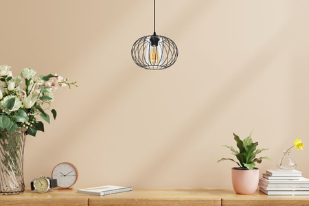 HEXE CORRINI Lampa sufitowa żyrandol E27 metal 1 x 60W czarny bezbarwny 0215