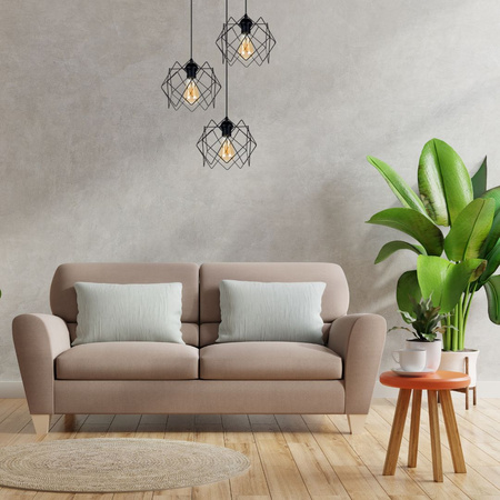 HEXE GALL Lampa sufitowa żyrandol E27 metal 3 x 60W czarny 0326