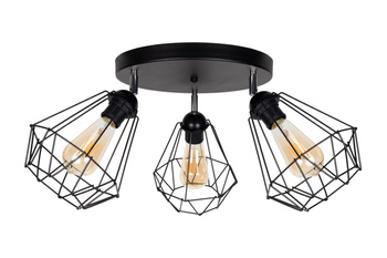 HEXE DIAMENT Lampa sufitowa żyrandol metal 3 x 60W czarny 0059