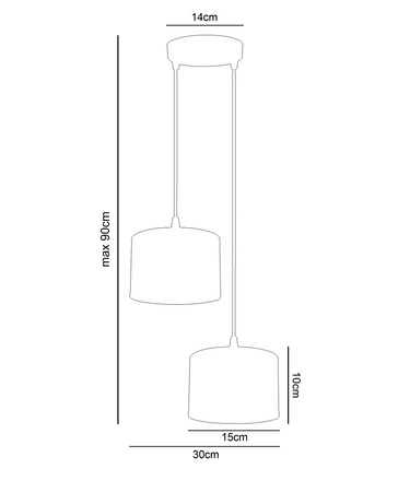 HEXE ALDO Lampa sufitowa żyrandol E27 metal 2 x 60W 0011