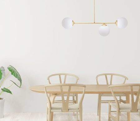 HEXE FIRA GOLD Lampa sufitowa żyrandol E27 metal szkło 3 x 60W 0776