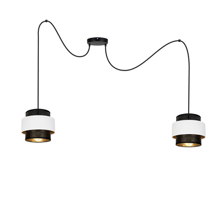 BELIS NESS Lampa sufitowa żyrandol czarny/biały 2 x E27 0976
