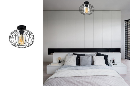 HEXE CORRINI Lampa sufitowa żyrandol E27 metal 1 x 60W czarny bezbarwny 0212