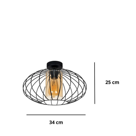 HEXE CORRINI Lampa sufitowa żyrandol E27 metal 1 x 60W czarny miodowy 0207