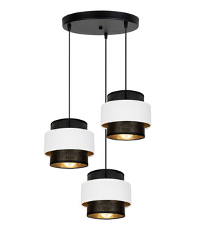 BELIS NESS Lampa sufitowa żyrandol czarny/biały 3 x E27 0899