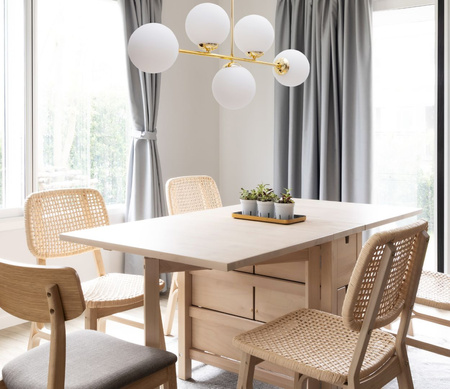 HEXE FIRA GOLD Lampa sufitowa żyrandol E27 metal szkło 5 x 60W 0778