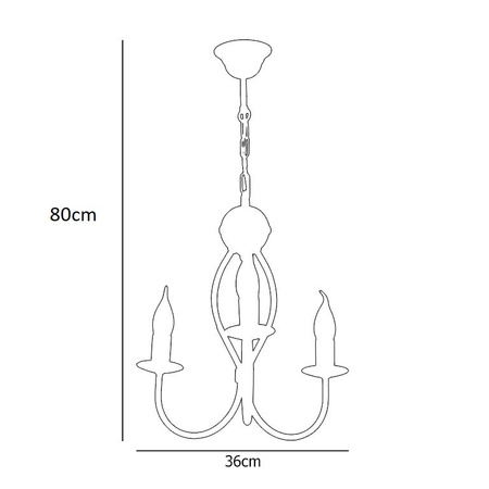 HEXE ARTHUR Lampa sufitowa żyrandol E14 metal 3 x 40W 0047