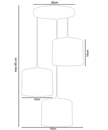 HEXE ALDO Lampa sufitowa żyrandol E27 metal x 60W 0026