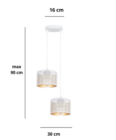 HEXE ALDO Lampa sufitowa żyrandol E27 metal 2 x 60W 0011