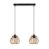 BELIS BERGO Lampa sufitowa żyrandol Czarny + Drewno 2 x E27 0003