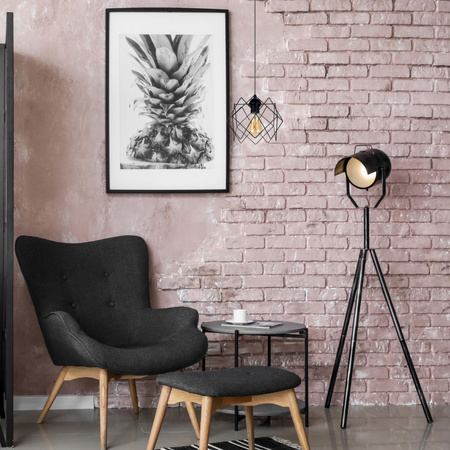 HEXE GALL Lampa sufitowa żyrandol E27 metal 1 x 60W czarny 0322