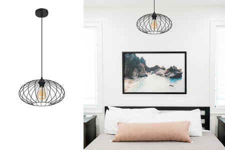 HEXE CORRINI Lampa sufitowa żyrandol E27 metal 1 x 60W czarny bezbarwny 0209