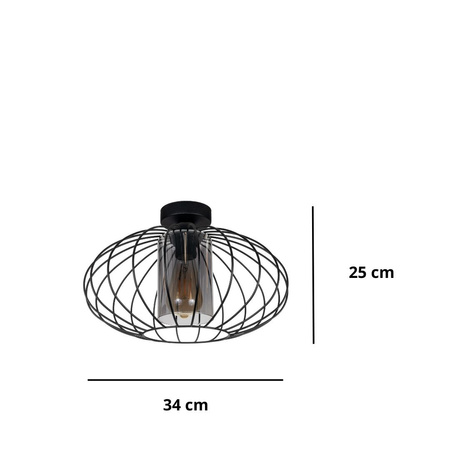 HEXE CORRINI Lampa sufitowa żyrandol E27 metal 1 x 60W czarny 0208