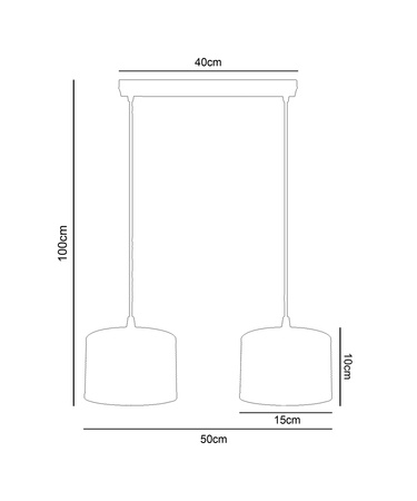HEXE ALDO Lampa sufitowa żyrandol E27 metal 2 x 60W 0013