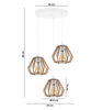 BELIS BERGO Lampa sufitowa żyrandol Biały + Drewno 3 x E27 0010