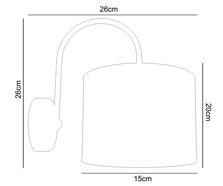 HEXE ALDO Lampa ścienna kinkiet E27 metal 1 x 60W 0029