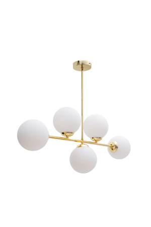 HEXE FIRA GOLD Lampa sufitowa żyrandol E27 metal szkło 5 x 60W 0778